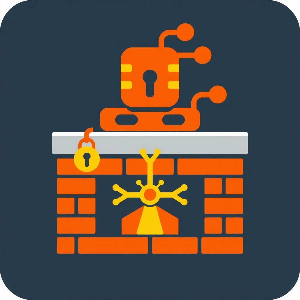 Icono de firewall de seguridad.