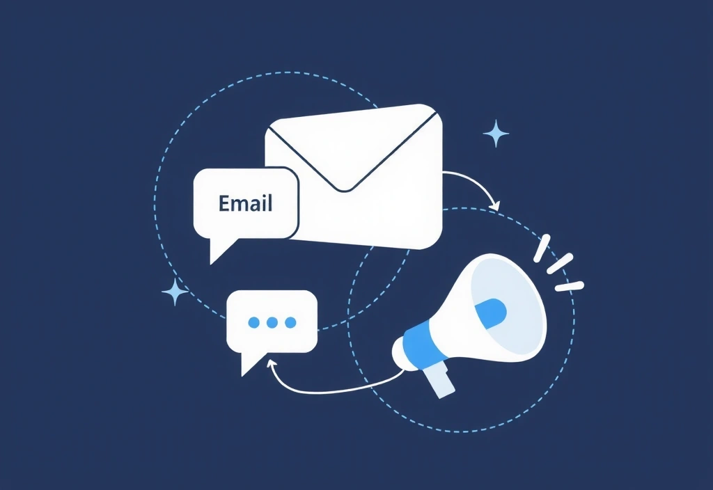 Iconos de comunicación digital, email y mensajes.